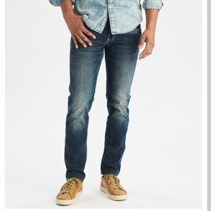 AE extreme flex slim straight jeans.